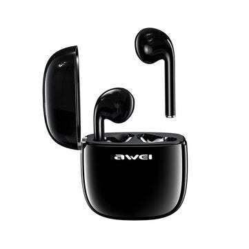 AWEI T28 TWS Wireless Earbuds bluetooth 5.0 Earphone Super Mini HiFi Stereo Smart ... (COLOR: BLACK)