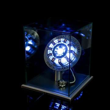 1:1 Scale MK2 Assembled Core DIY Tony Arc Reactor LED Lamp Kit With Display Stand Cover