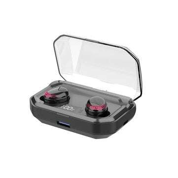 Bakeey TWS Wireless Earbuds bluetooth 5.0 Earphone LED Power Display 3000mAh HiFi... (COLOR.: BLACK)