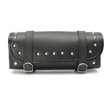 Black Motorcycle Front Rear Fork Tool Saddle Bag For Harley Softail Sportster Dyna