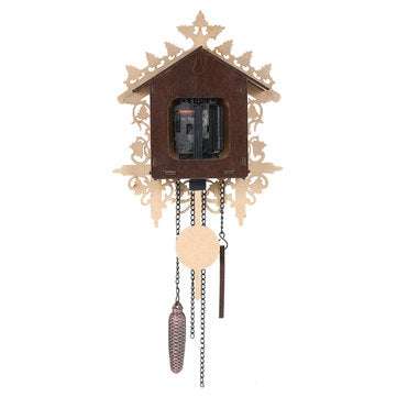 Cuckoo Wall Clock Hanging Handcraft Wall Clock Decoration Art Vintage Bird Swing Wood Cuckoo Clock