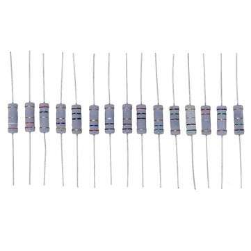 75Pcs 0.1-20 3W Carbon Film Resistor 15 Value Assorted Kit