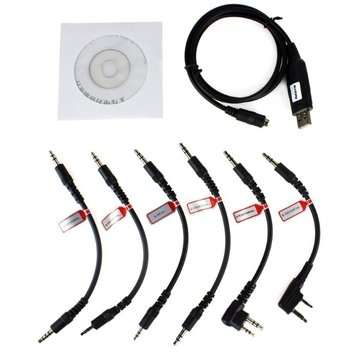 6 in 1 USB Programming Cable For YAESU BAOFENG UV-5R BF-888S For KENWOOD PUXING For Motorola For ICO