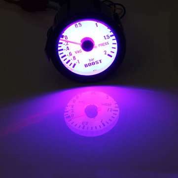 Black 2 Inch 52mm Car Universal LED Bar Turbo Boost Vacuum Gauge