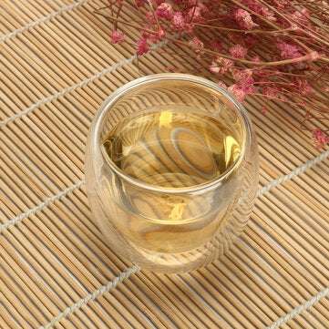 80ml Clear Glass Double Wall Mug Cup Insulated Thermal Office Tea Drinking Tea Container