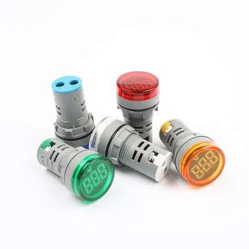 3pcs Blue LED 22mm DC Voltage Measuring Instrument Mini Voltagemeter DC6~100V AD101-22VM Indicator V