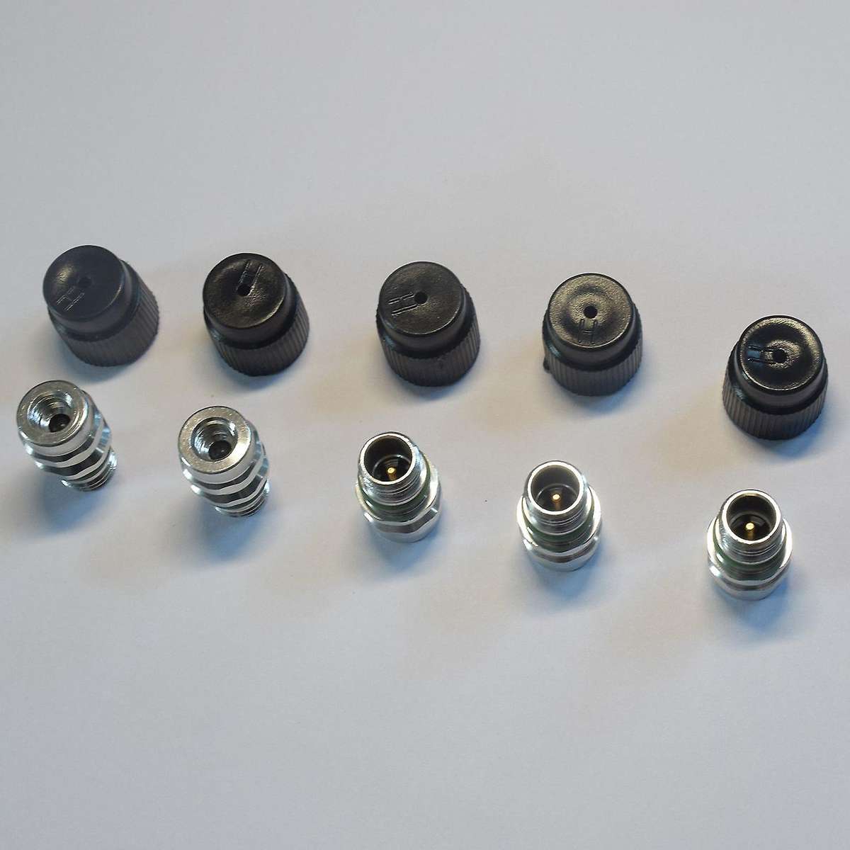 (5 Count) M12x1.5 Male High Side A/C Charge Port Valve Includes Caps
