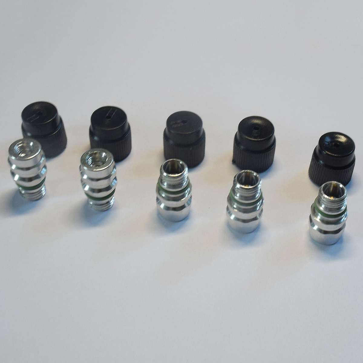 (5 Count) M12x1.5 Male High Side A/C Charge Port Valve Includes Caps