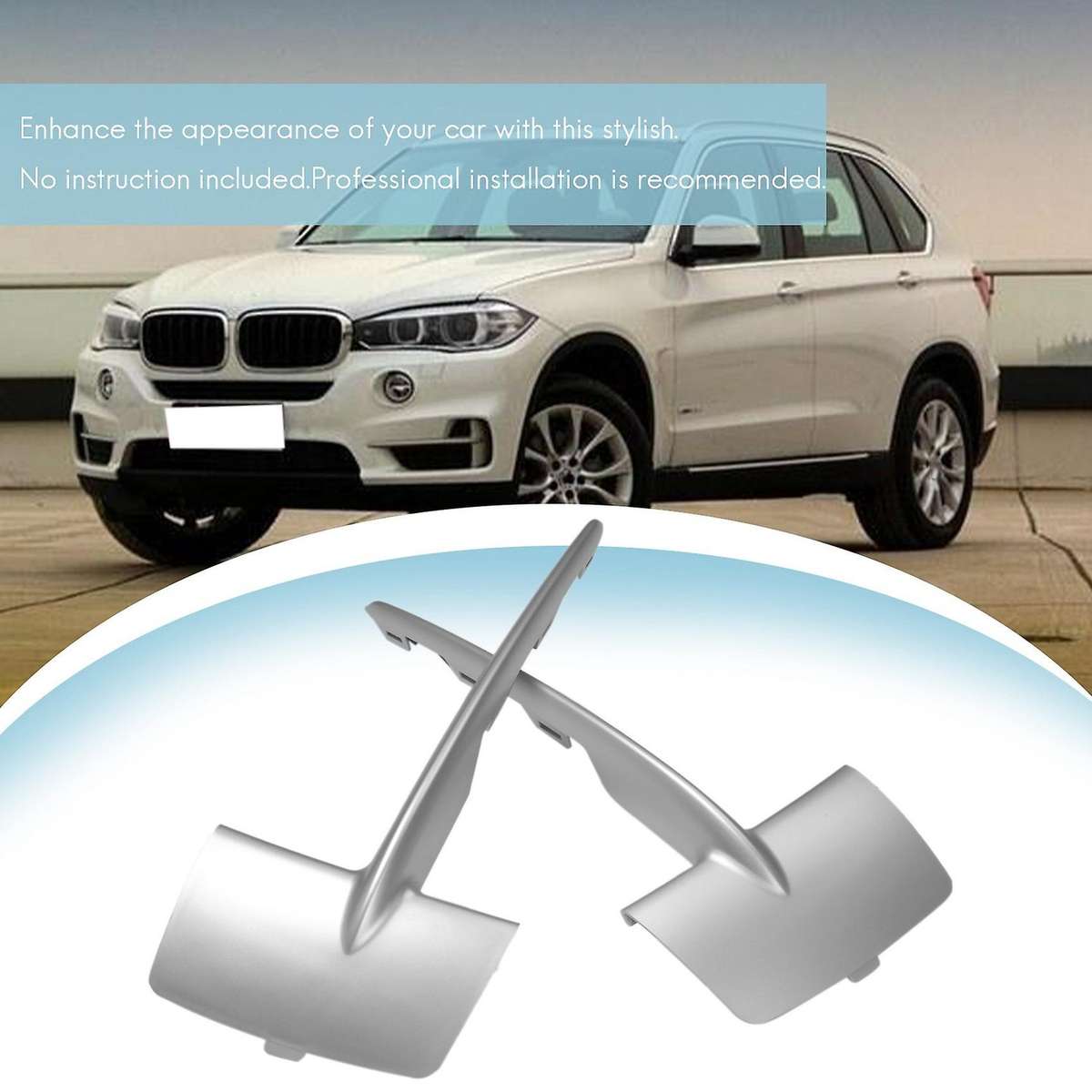1 Pair Bumper Grille Grill Trim Bumper Compatible BMW X5 F15 2014-2017