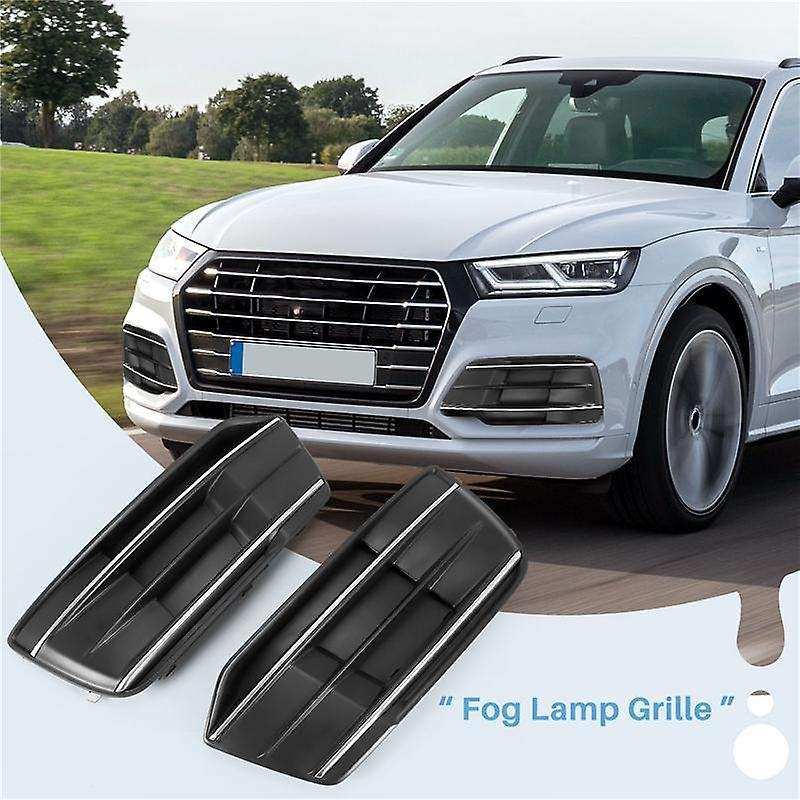 1 Pair Car Front Bumper Fog Light Lamp Grille Cover Trim for - Q5 SQ5 2018 2019 2020 80D807679E, 80D