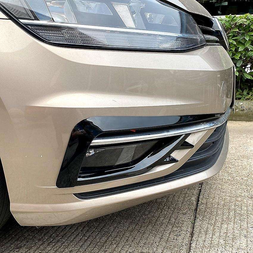 1 Pair Car Front Fog Lamp Eyebrow Wind Knife Eyelid Cover Frame for Golf MK7.5 2017-2020 Fog Light E