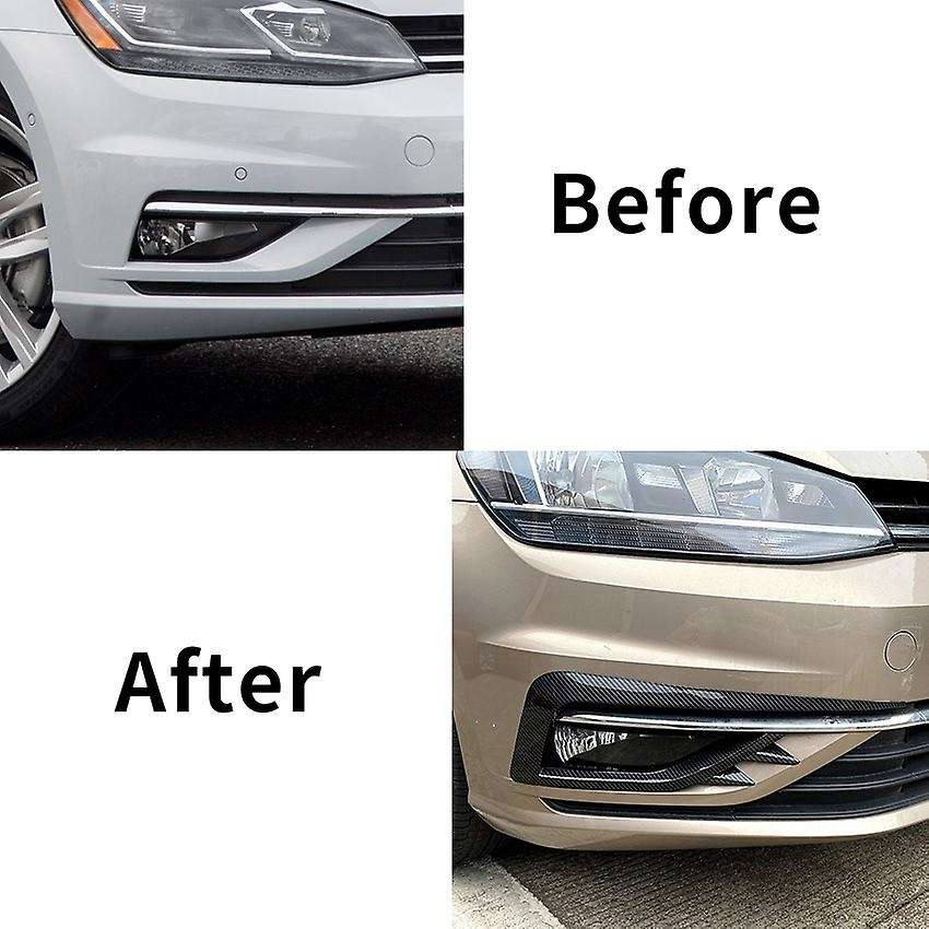 1 Pair Car Front Fog Lamp Eyebrow Wind Knife Eyelid Cover Frame for Golf MK7.5 2017-2020 Fog Light E