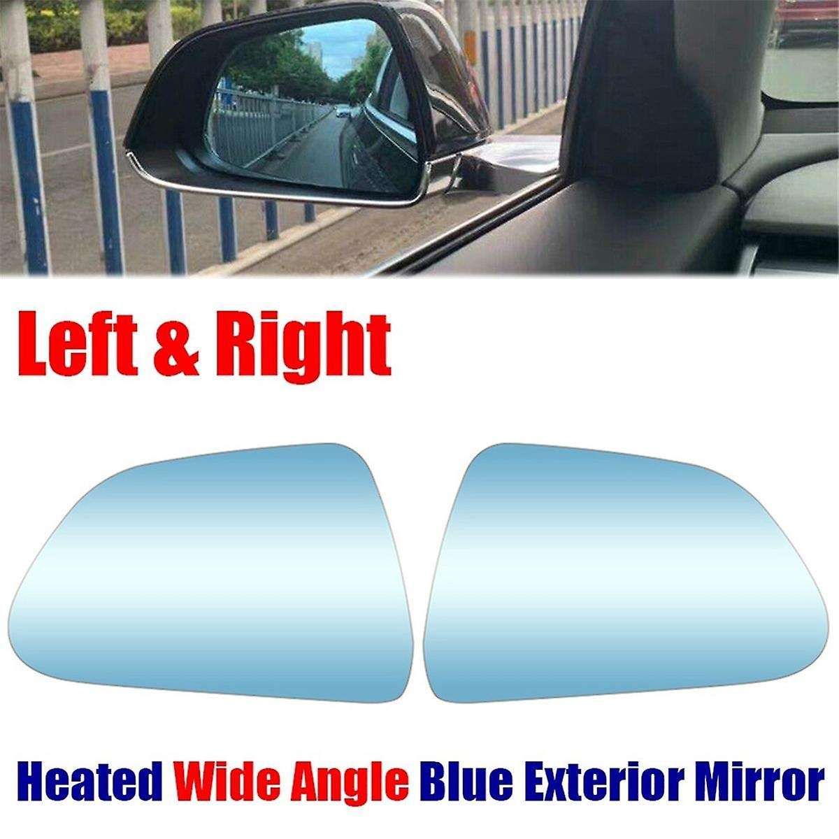 1 Pair Car Front Heated Side Door Wing Rear View Blue Mirror Lens Glass for 2017-2020