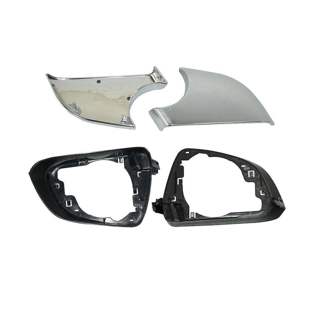 1 Pair Car Side Wing Rearview Mirror Cover Lower Chrome Frame Black for 2017-2022