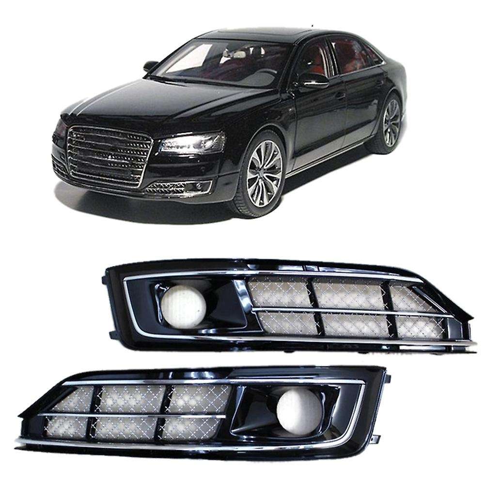 1 Pair Fog Light Grilles Front Bumper Lower Fog Light Grille Mesh Grill for - A8 D4 W12 4H0807680AA