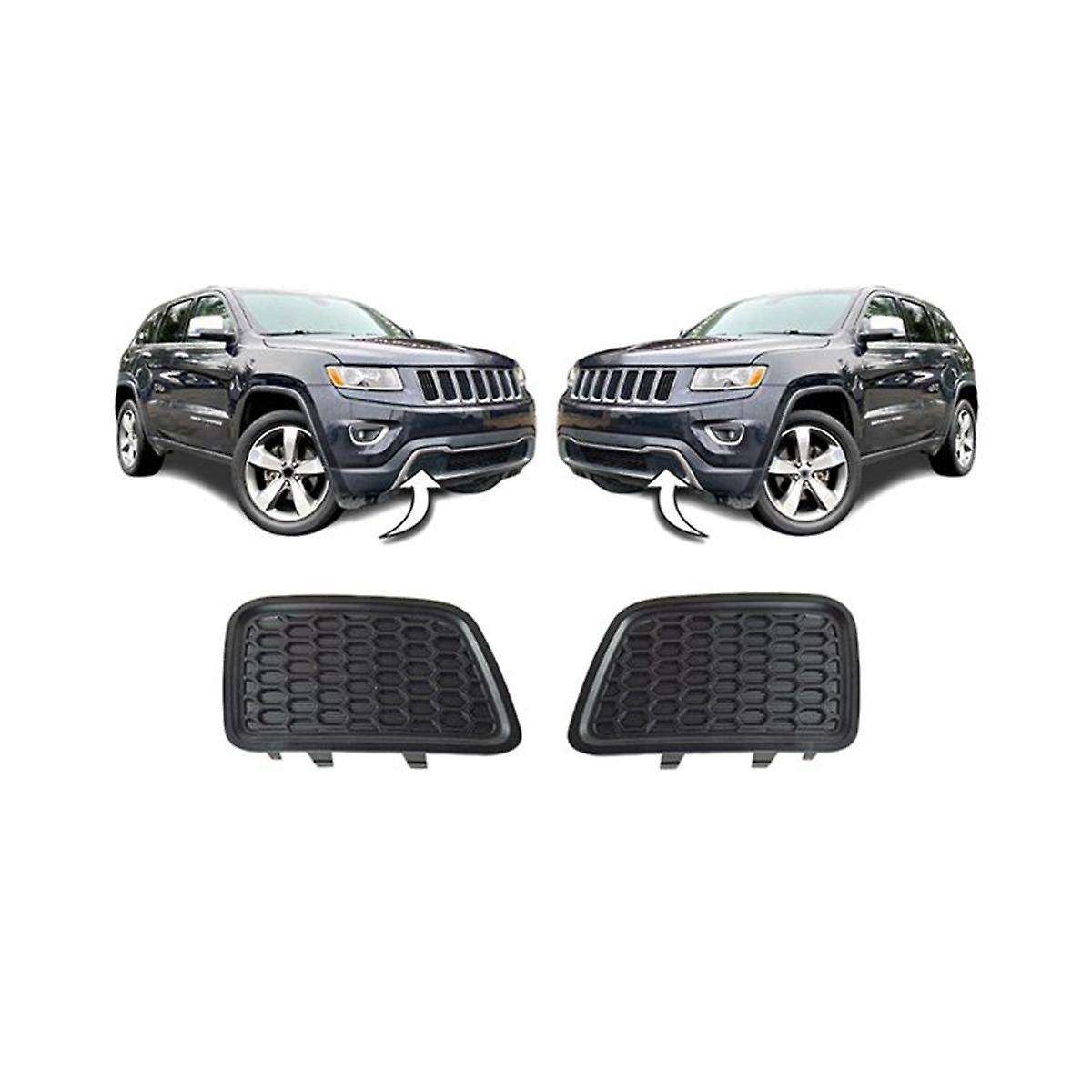 1 Pair LH+RH Front Lower Grille Tow Hook Cover Insert Bezel for Grand 2014-2016 68143099AC 68143098A