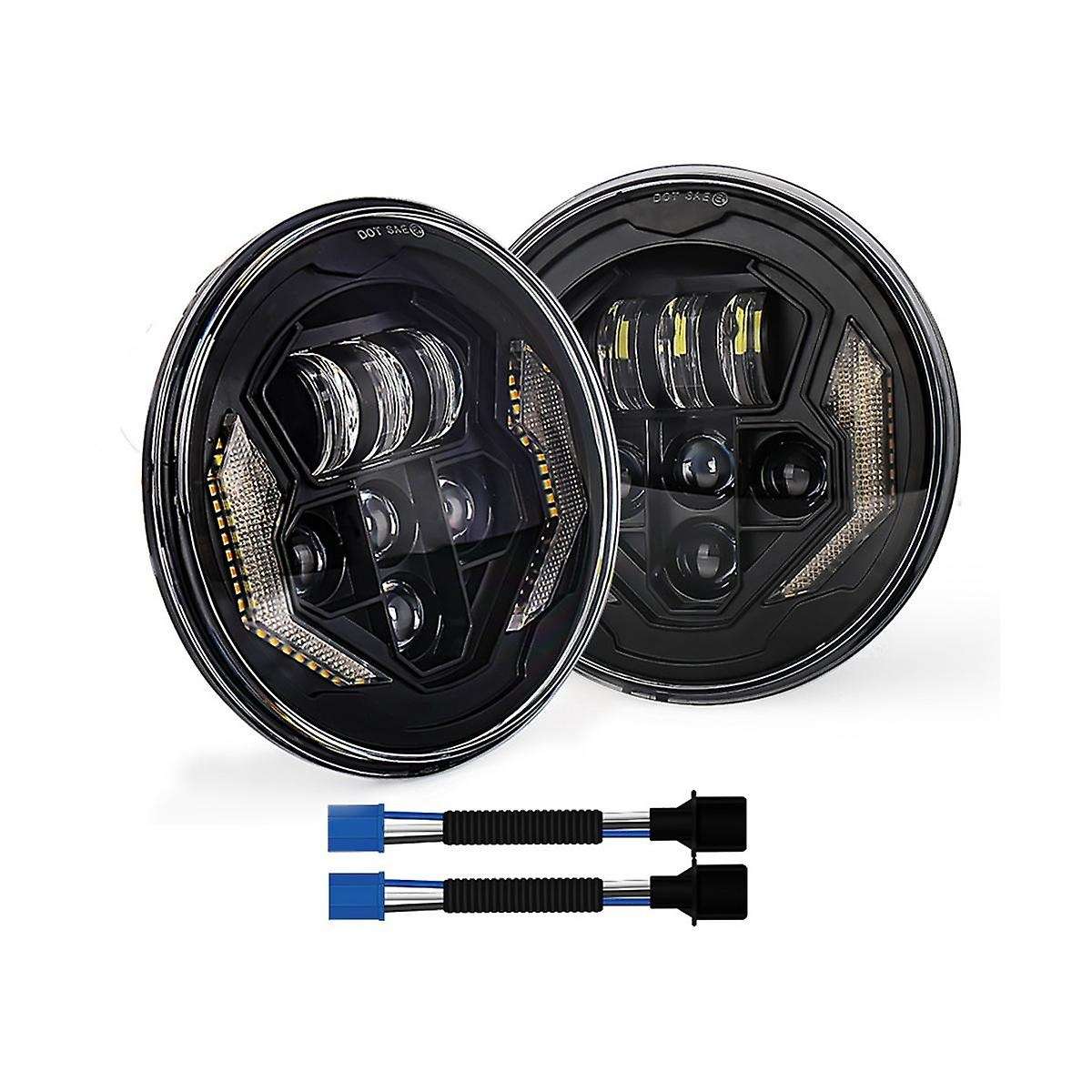 1 Pair New 12v 60w Led 7 Inch Headlights for Wrangler Off-road Conversion Motorbike Conversion Roun