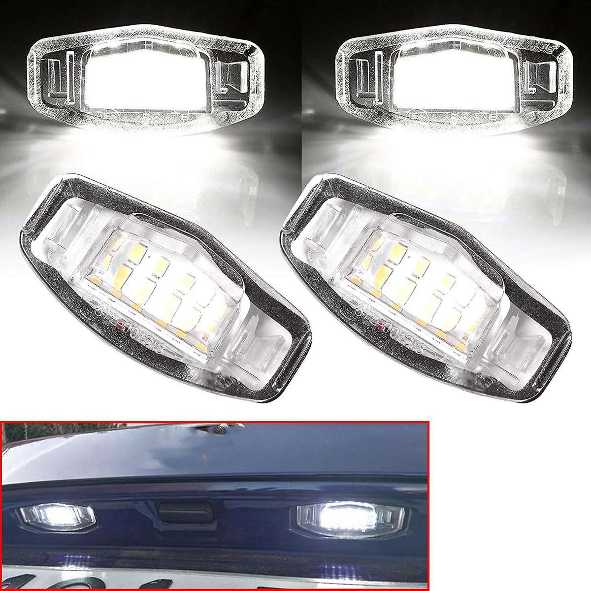 1 Pair White LED License Plate Light for Accord 34100S84A01 34100S0A013 Car Accessories