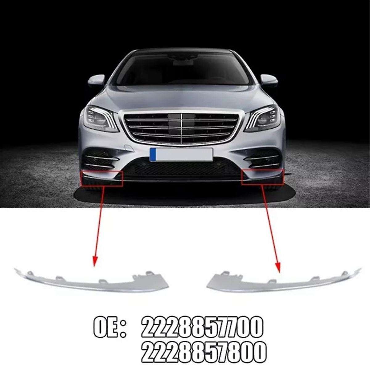 1 Pcs Left Front Bumper Chrome Decorative Strip Front Bumper Bright Strip for S-Class W222 222885770