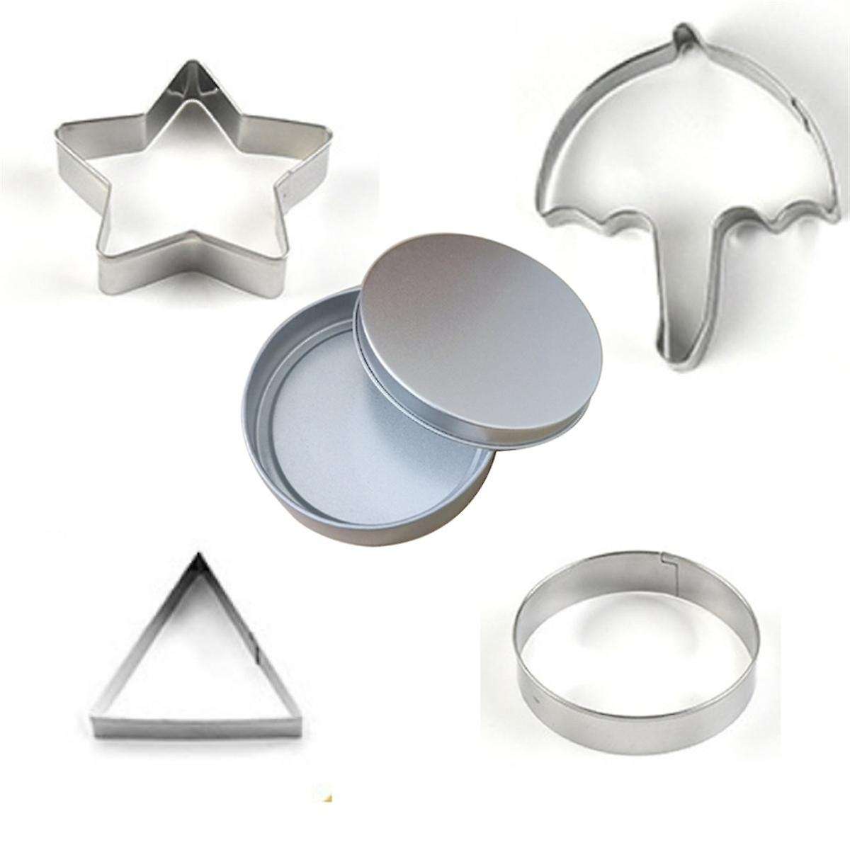 1 Set Korean Sugar Candy Making Tools Stainless Steel Cookie Cutters Star Round Umbrella Triangle Sh