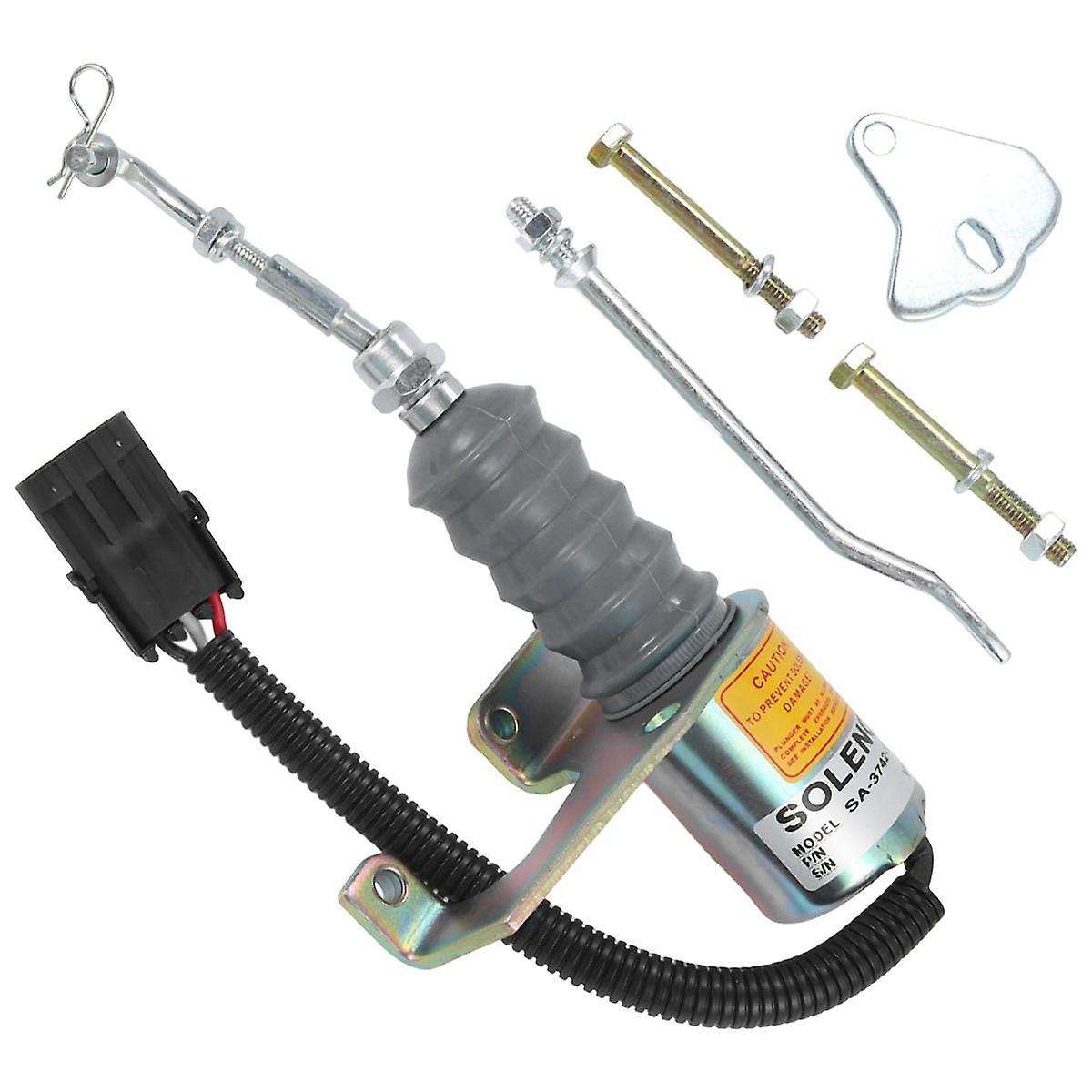 1 Set of 12V Flameout Solenoid Valve Engine Stop Solenoid 1751ES SA-3742-12 for Engineering Vehicles