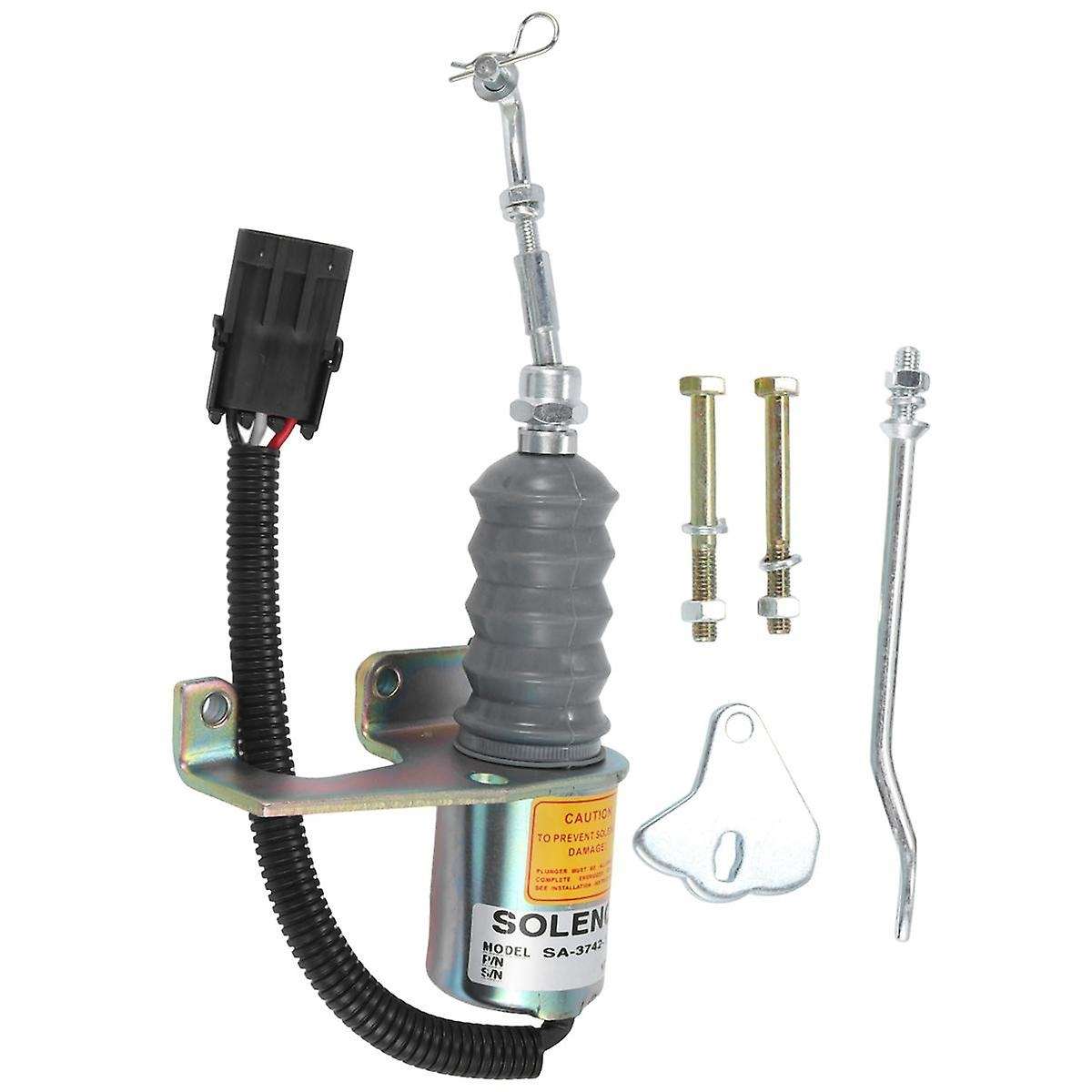 1 Set of 12V Flameout Solenoid Valve Engine Stop Solenoid 1751ES SA-3742-12 for Engineering Vehicles