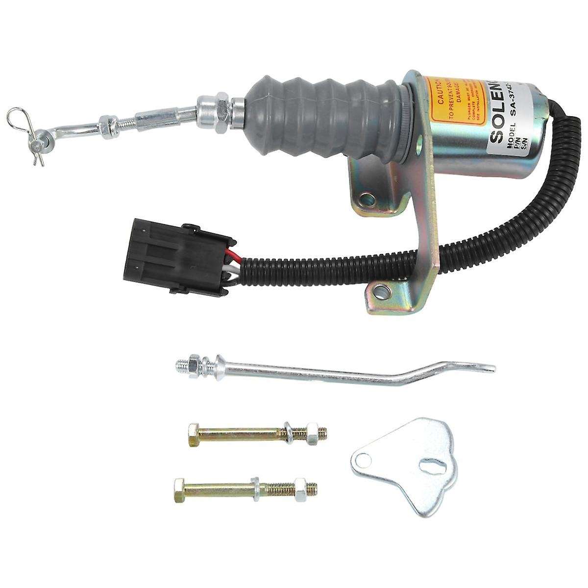 1 Set of 12V Flameout Solenoid Valve Engine Stop Solenoid 1751ES SA-3742-12 for Engineering Vehicles