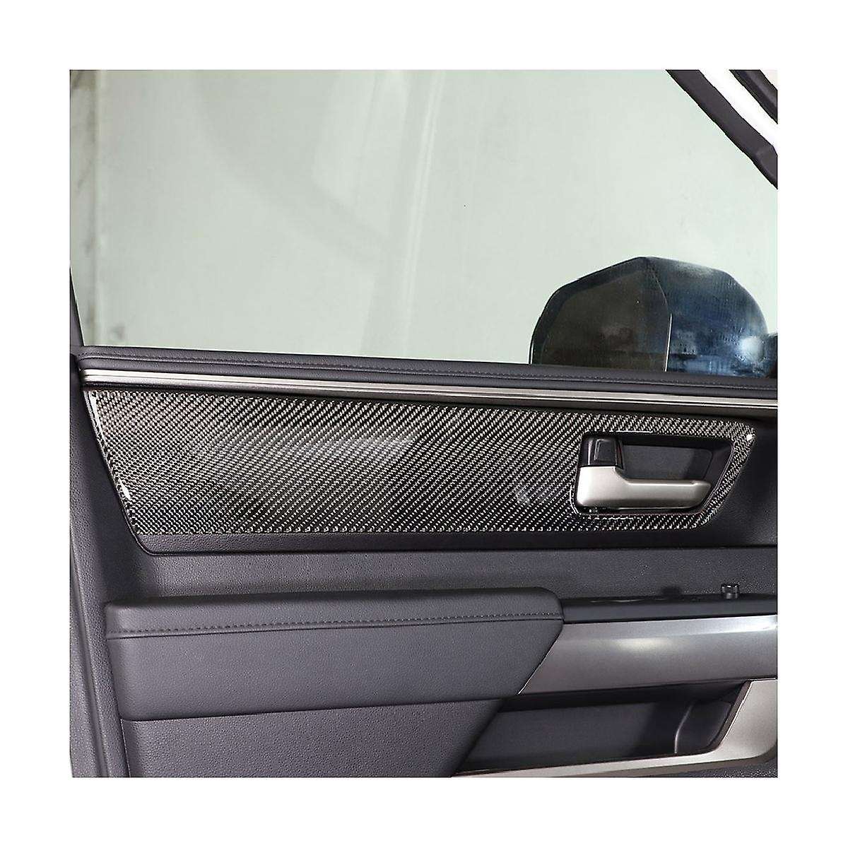 1 Set Soft Carbon Fiber Style Car Door Inner Handle Panel Cover Sticker For