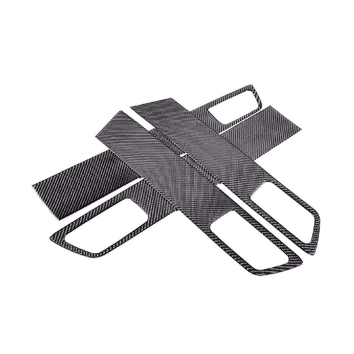 1 Set Soft Carbon Fiber Style Car Door Inner Handle Panel Cover Sticker For