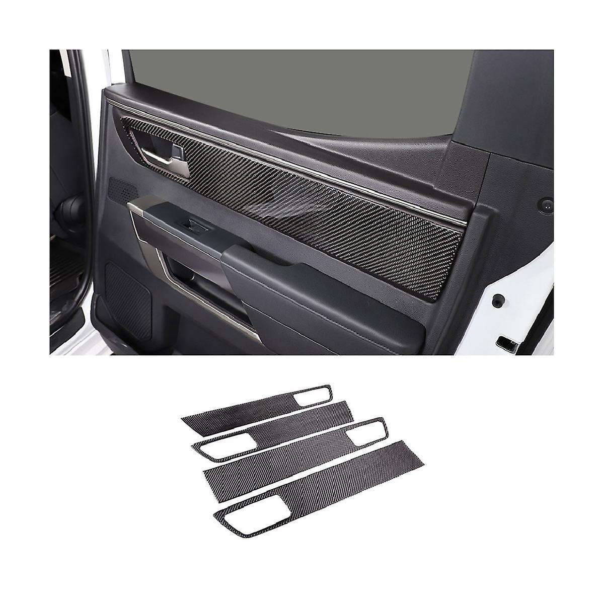 1 Set Soft Carbon Fiber Style Car Door Inner Handle Panel Cover Sticker For