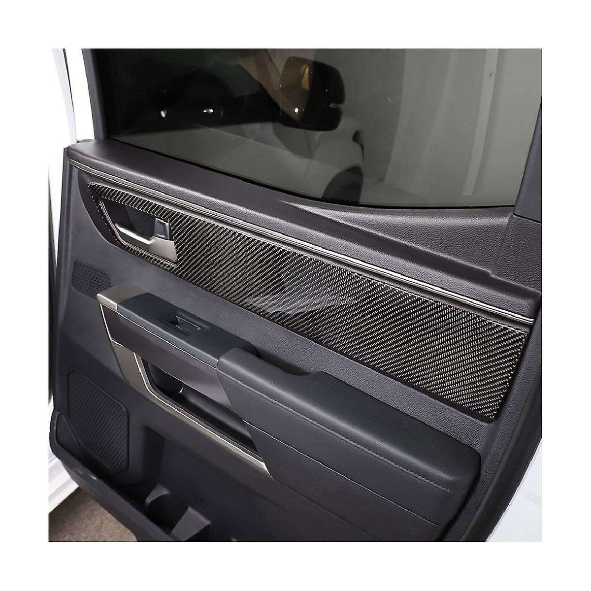 1 Set Soft Carbon Fiber Style Car Door Inner Handle Panel Cover Sticker For