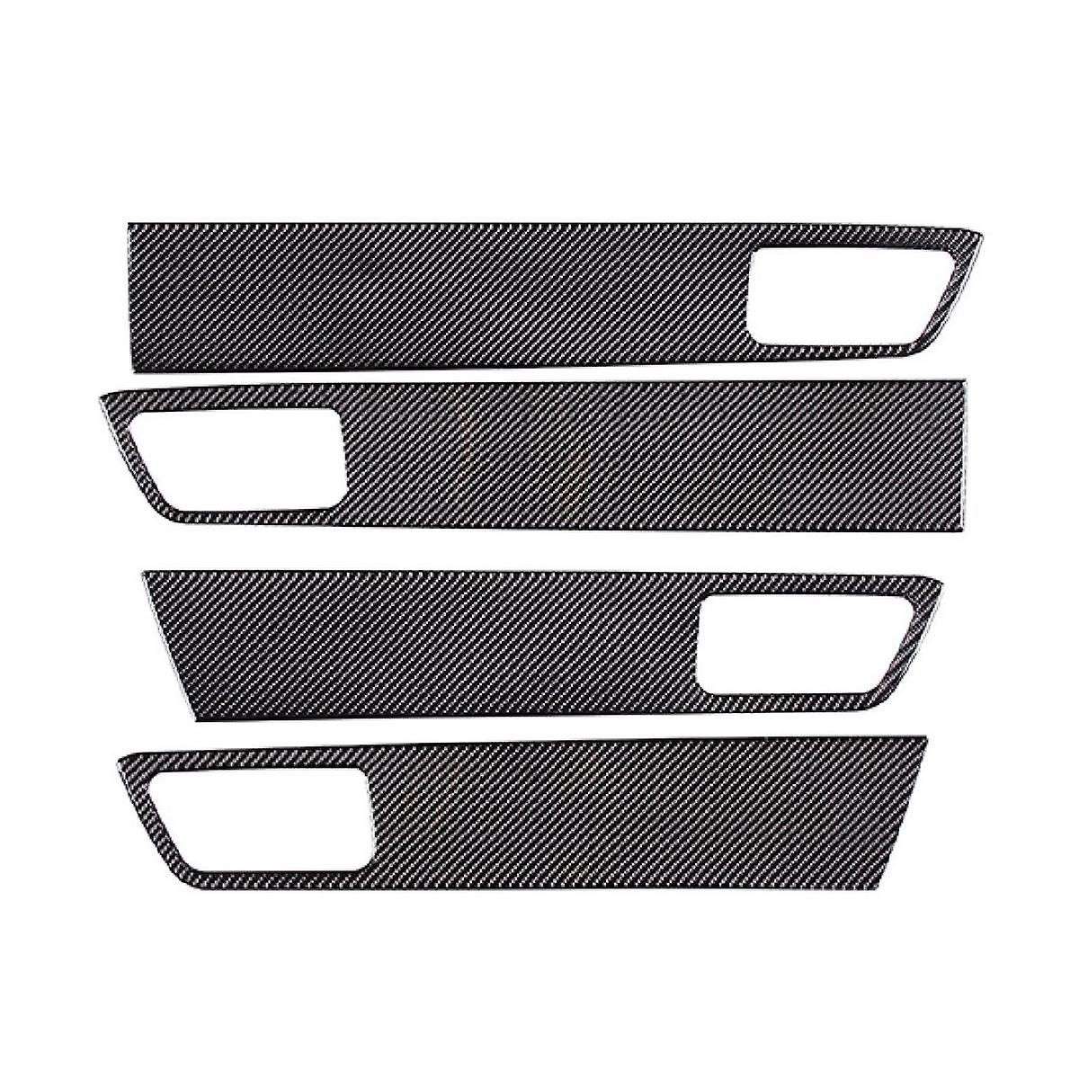 1 Set Soft Carbon Fiber Style Car Door Inner Handle Panel Cover Sticker For