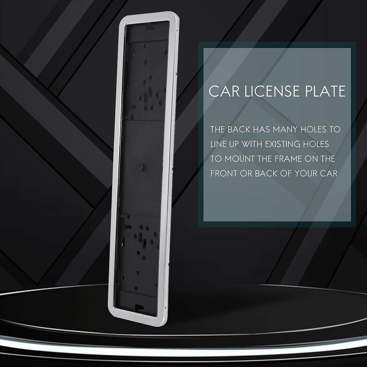 1 Set Stainless Steel European German Russian 8K Car License Plate Frame (Silver)