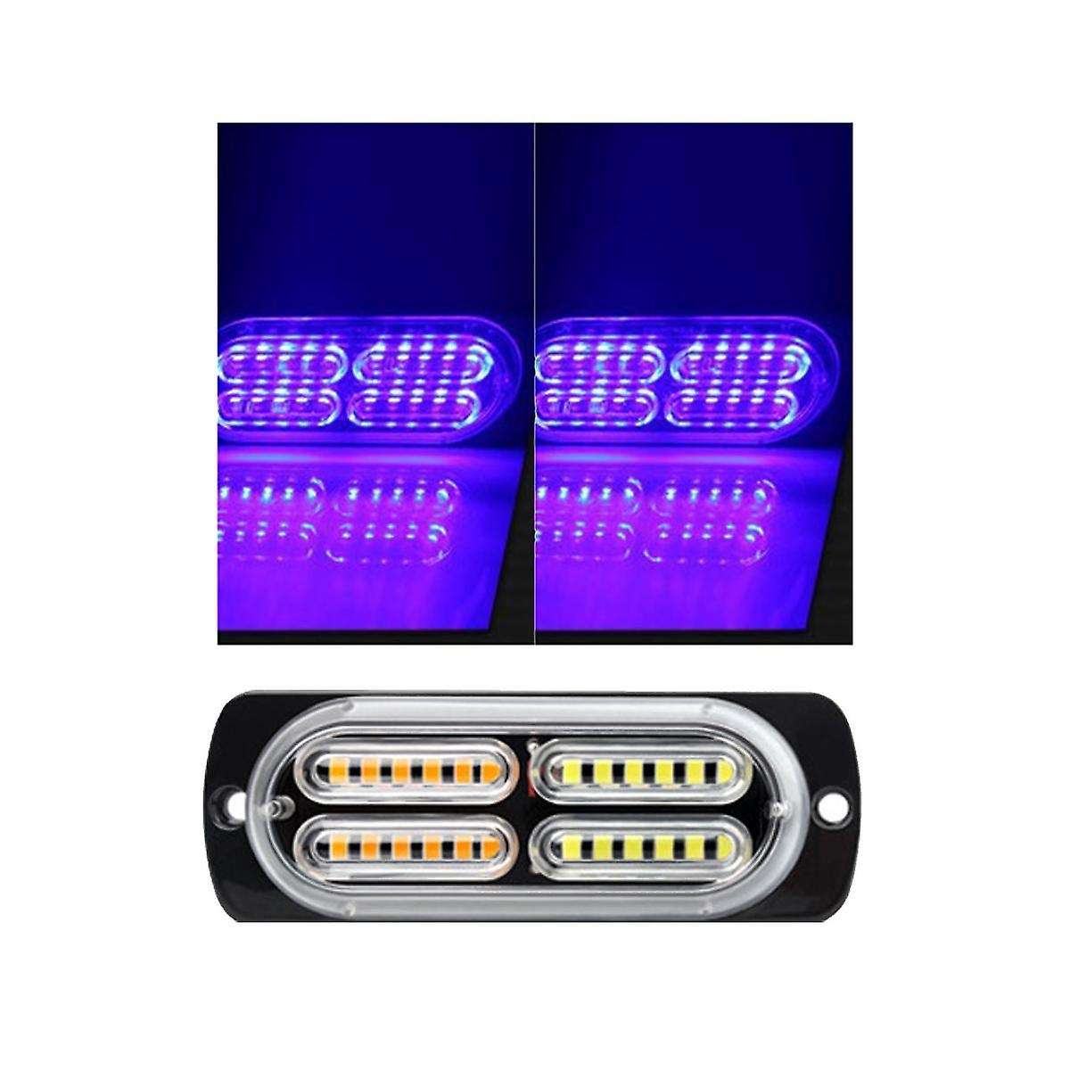 1 Tow 8 In Warning Lights Strobe Side Lights Grille Lights Blue