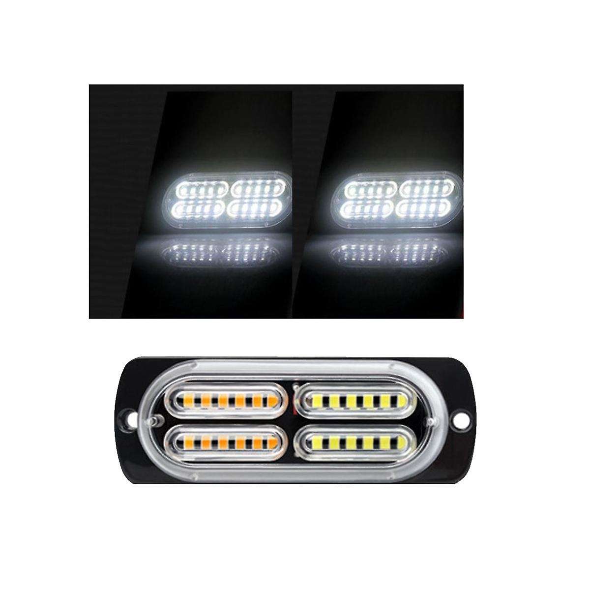 1 Tow 8 In Warning Lights Strobe Side Lights Grille Lights White