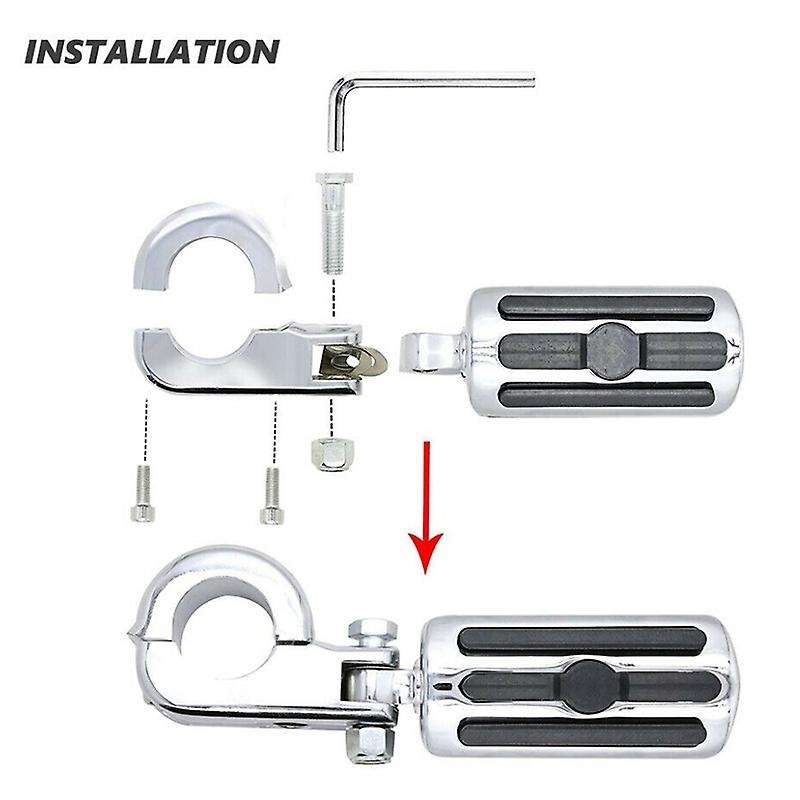 1.25 inch Motorcycle Highway Foot Pegs Footrest for Touring Glide