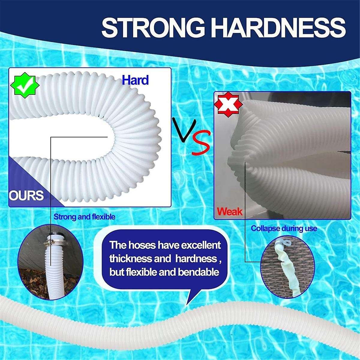 1.5in Pool Hoses for Above Ground Pools, 1.5in Diameter Pool Pump Replacement Hose 5 Filter Pump Hos