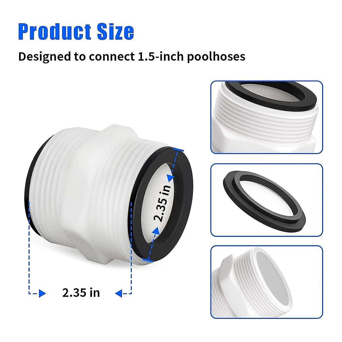1.5inch to 1.5inch Pool Hose Connector - Pool Hose Adapter for Above Ground Swimming Pool Hose And