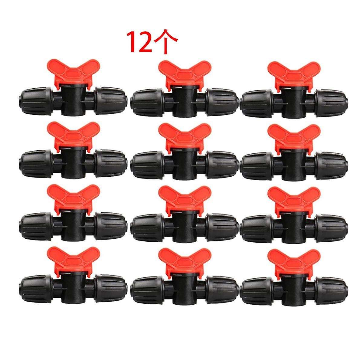 1/2In Drip Irrigation Valve Fittings,12 Pieces 1/2In Barbed Shut Off Valve for 1/2In Irrigation Tubi
