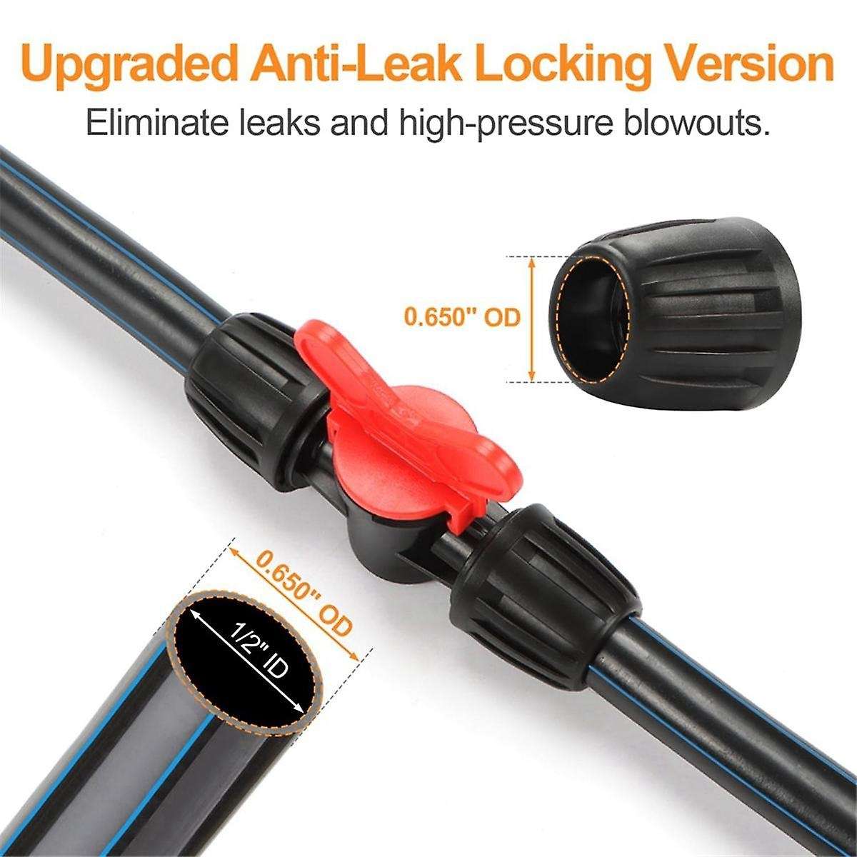 1/2In Drip Irrigation Valve Fittings,12 Pieces 1/2In Barbed Shut Off Valve for 1/2In Irrigation Tubi