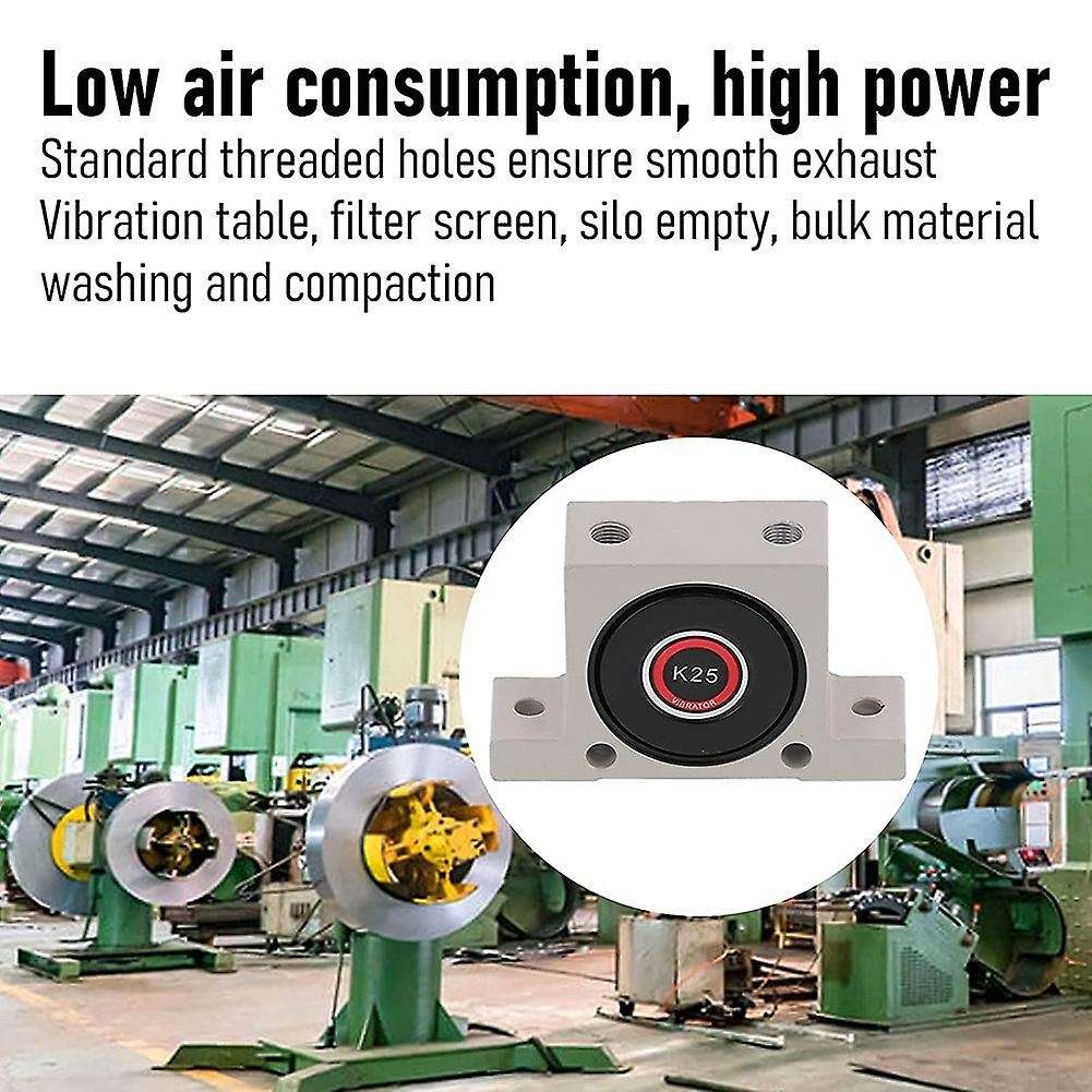 1/4 Pneumatic Turbine Vibrators Adjustable Aluminum Alloy 245-4000N Pneumatic Vibrator Oscillator Ba