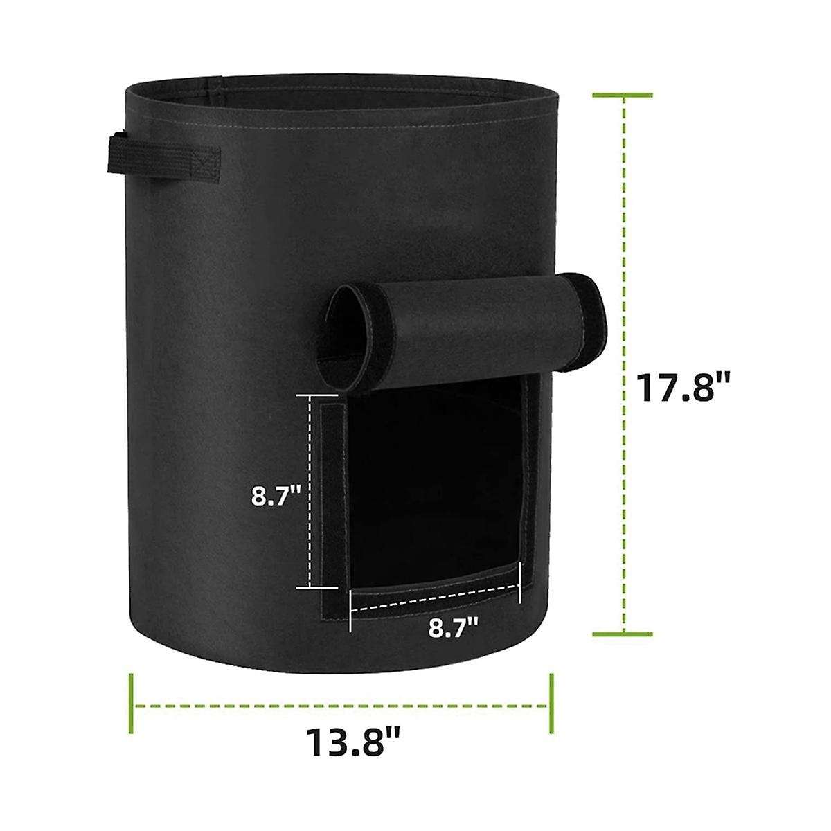 10 Gallon Potato Grow Bags 6-Pack, Thick Fabric Pots for Plants, Harvest Windows & Sturdy Handles