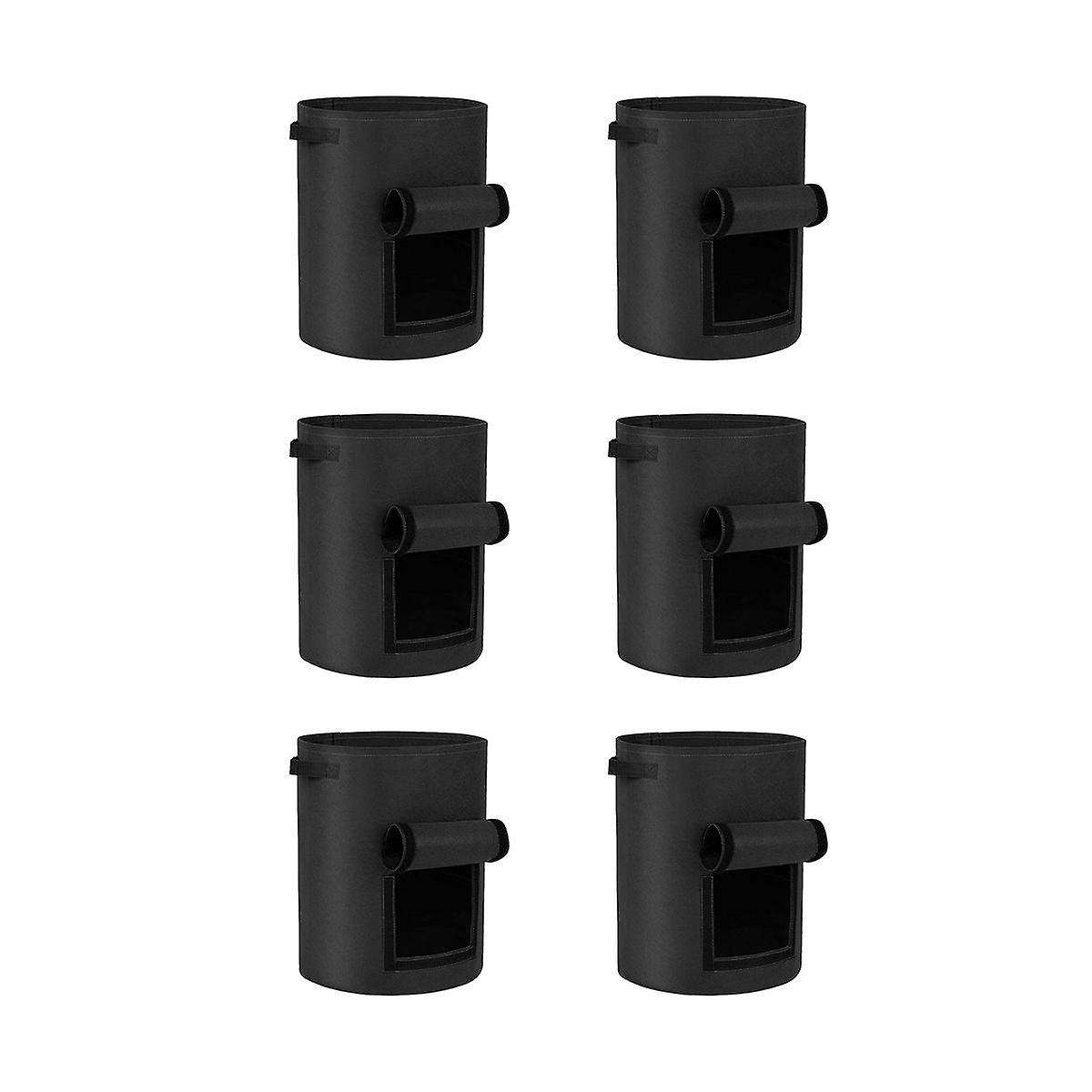 10 Gallon Potato Grow Bags 6-Pack, Thick Fabric Pots for Plants, Harvest Windows & Sturdy Handles