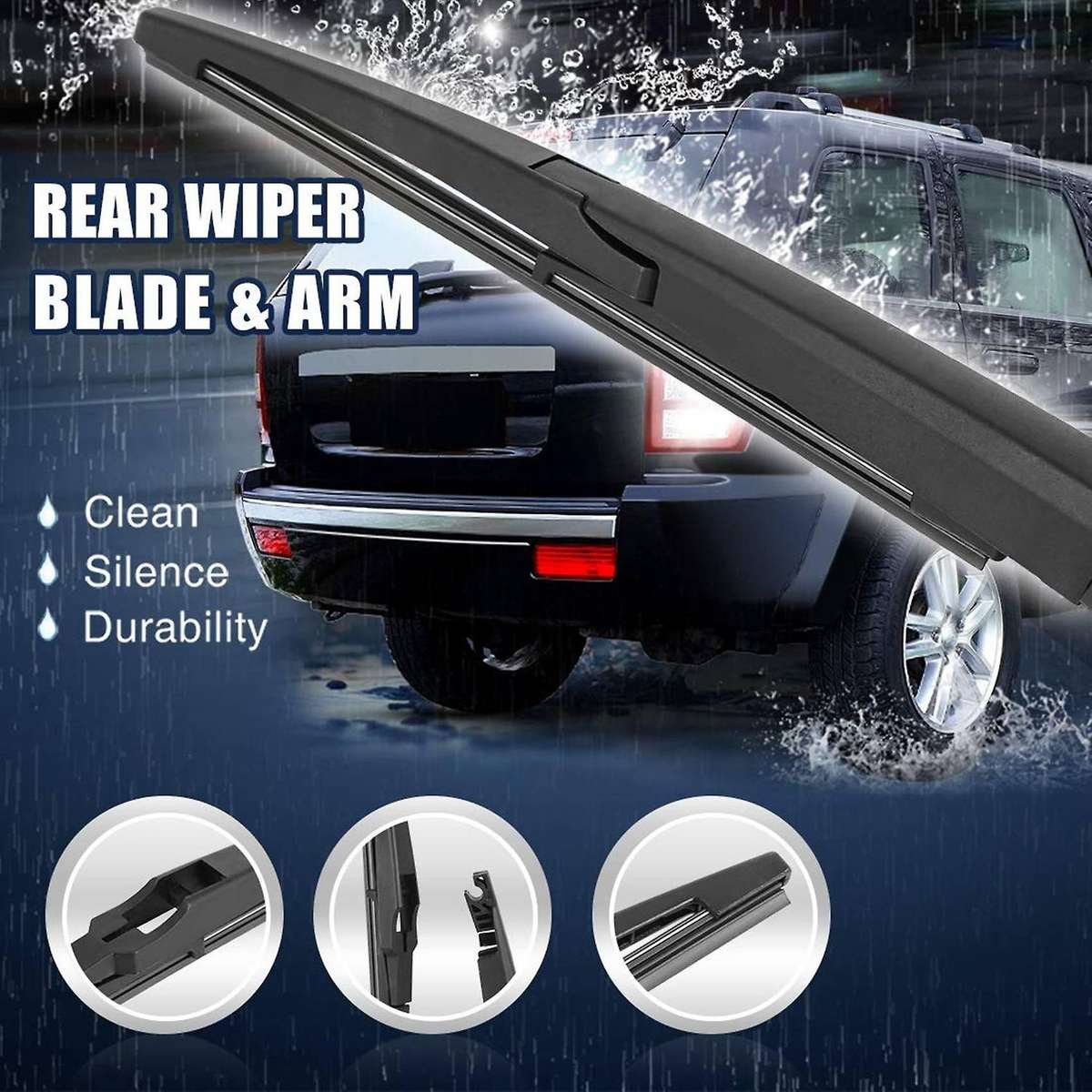 10 Inch 260mm Car Rear Windshield Wiper Blade Arm Set for Soul 2010-2017 Back Windscreen Wiper Arm
