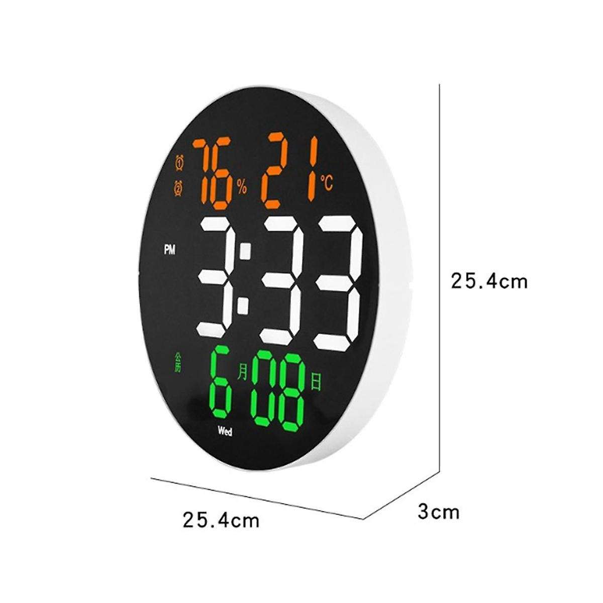 10 Inch Digital Wall Clock-with Led Display Remote Control Adjustable Brightness Digital Alarm Cloc