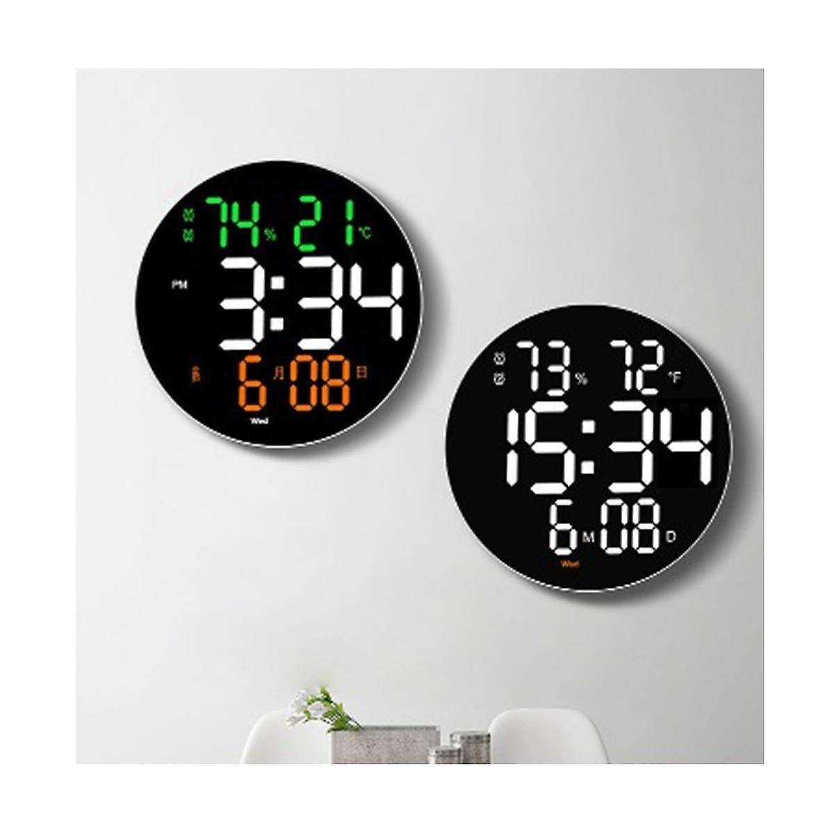 10 Inch Digital Wall Clock-with Led Display Remote Control Adjustable Brightness Digital Alarm Cloc