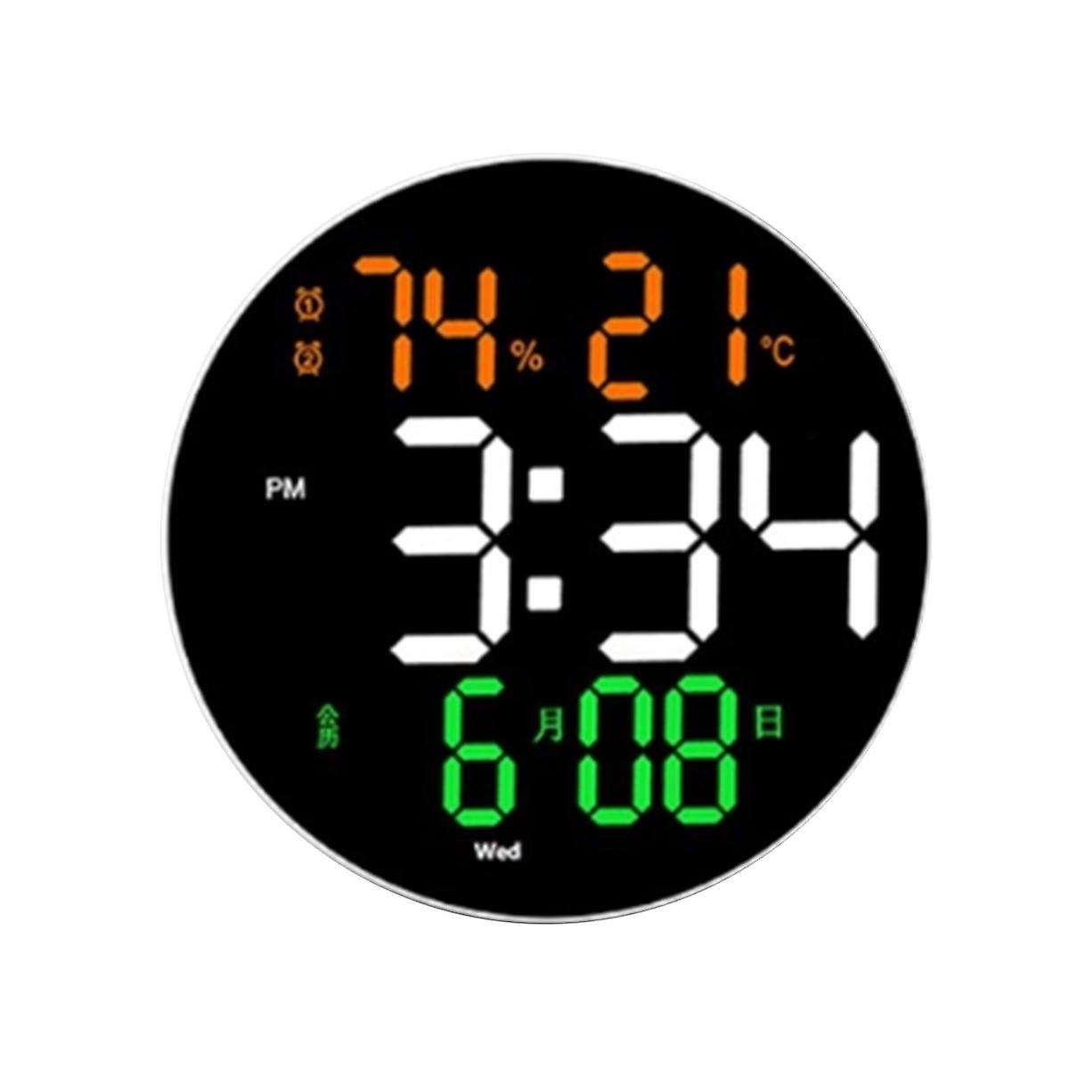 10 Inch Digital Wall Clock-with Led Display Remote Control Adjustable Brightness Digital Alarm Cloc
