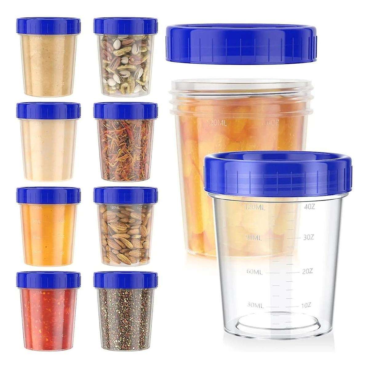 10 Pack 4oz Salad Dressing Container to Go,Small Containers with Lids Leakproof Condiment Containers