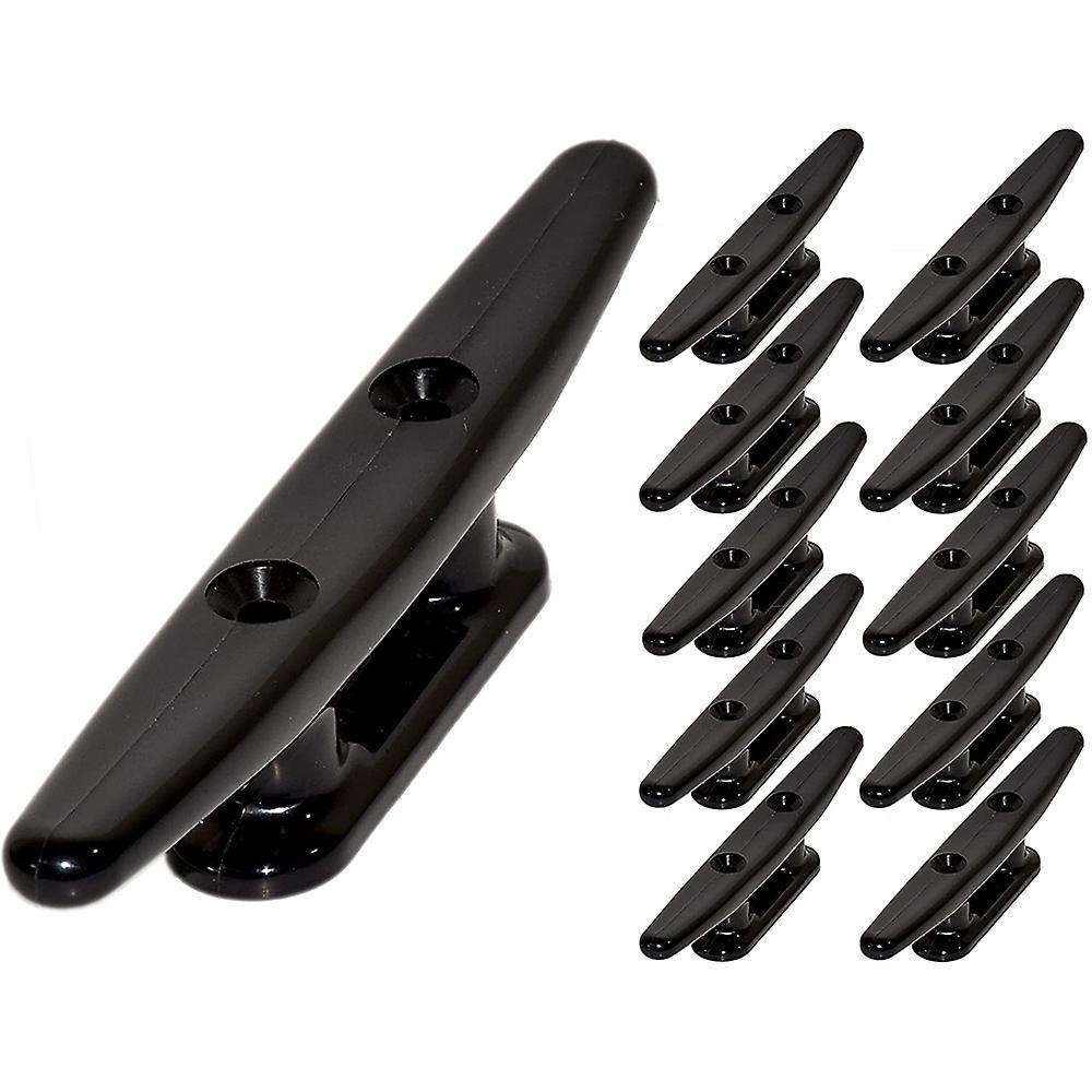 10 Pack Black Nylon Boat Cleat 6 Inch - Rope Cleat, Kayak, Boat Dock Cleats - Perfect for Marine, De