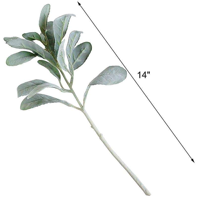 10 Pcs Artificial Flocked Lambs Ear Leaves Flocked Compatible Home Wedding